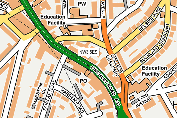 NW3 5ES map - OS OpenMap – Local (Ordnance Survey)