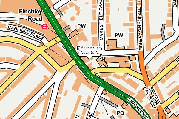 NW3 5JN map - OS OpenMap – Local (Ordnance Survey)