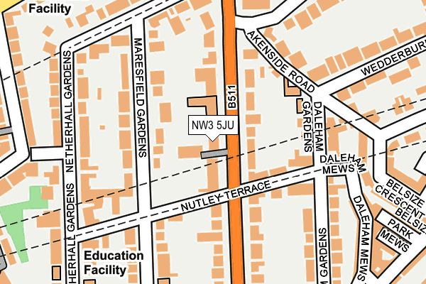NW3 5JU map - OS OpenMap – Local (Ordnance Survey)