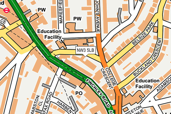NW3 5LB map - OS OpenMap – Local (Ordnance Survey)
