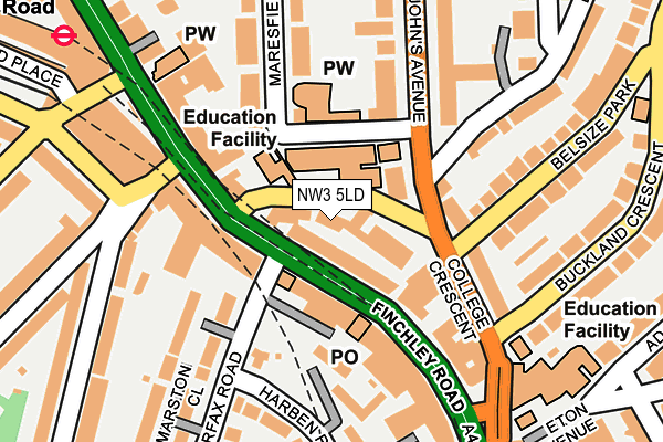 NW3 5LD map - OS OpenMap – Local (Ordnance Survey)