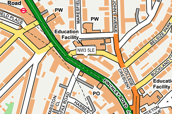 NW3 5LE map - OS OpenMap – Local (Ordnance Survey)