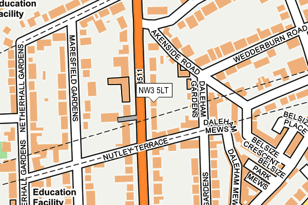 NW3 5LT map - OS OpenMap – Local (Ordnance Survey)