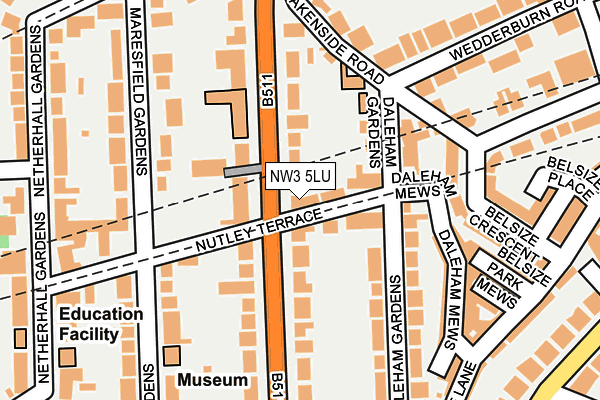 NW3 5LU map - OS OpenMap – Local (Ordnance Survey)