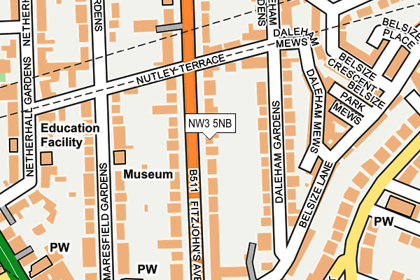 NW3 5NB map - OS OpenMap – Local (Ordnance Survey)
