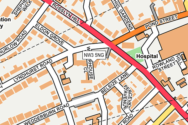 NW3 5NG map - OS OpenMap – Local (Ordnance Survey)