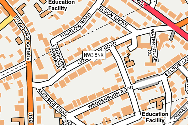 NW3 5NX map - OS OpenMap – Local (Ordnance Survey)