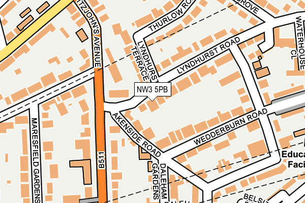 NW3 5PB map - OS OpenMap – Local (Ordnance Survey)