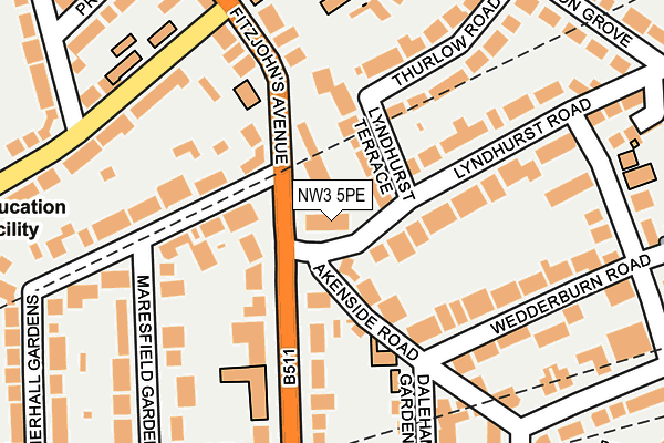 NW3 5PE map - OS OpenMap – Local (Ordnance Survey)