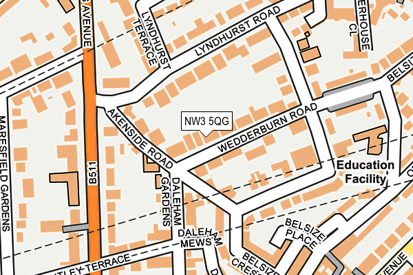 NW3 5QG map - OS OpenMap – Local (Ordnance Survey)