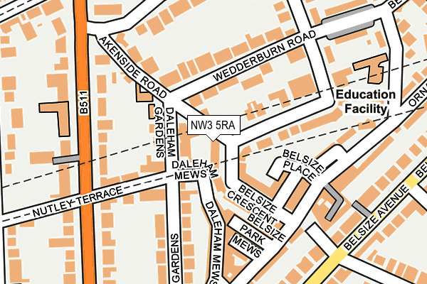 NW3 5RA map - OS OpenMap – Local (Ordnance Survey)