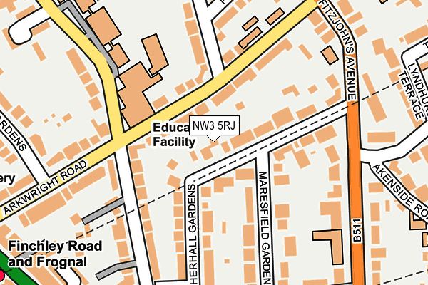 NW3 5RJ map - OS OpenMap – Local (Ordnance Survey)