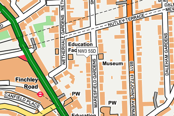 NW3 5SD map - OS OpenMap – Local (Ordnance Survey)