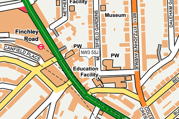 NW3 5SJ map - OS OpenMap – Local (Ordnance Survey)