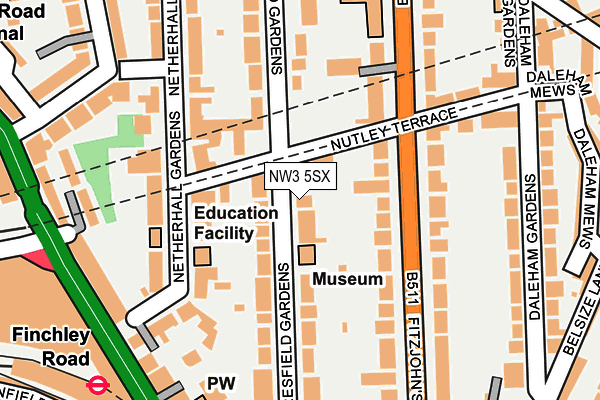 NW3 5SX map - OS OpenMap – Local (Ordnance Survey)