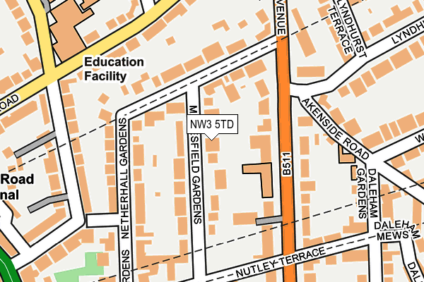 NW3 5TD map - OS OpenMap – Local (Ordnance Survey)
