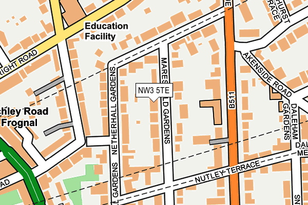NW3 5TE map - OS OpenMap – Local (Ordnance Survey)