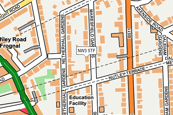 NW3 5TF map - OS OpenMap – Local (Ordnance Survey)