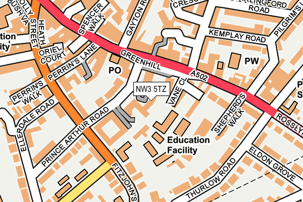 NW3 5TZ map - OS OpenMap – Local (Ordnance Survey)