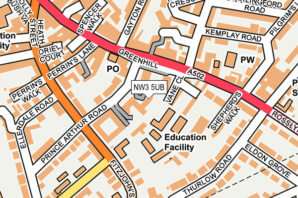 NW3 5UB map - OS OpenMap – Local (Ordnance Survey)