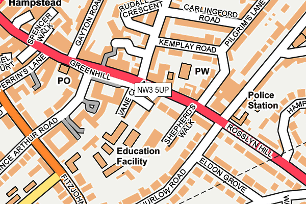 NW3 5UP map - OS OpenMap – Local (Ordnance Survey)