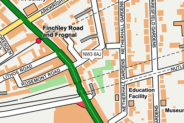 Map of SIX FROGNAL (N.W.3.) (MANAGEMENT) LIMITED at local scale