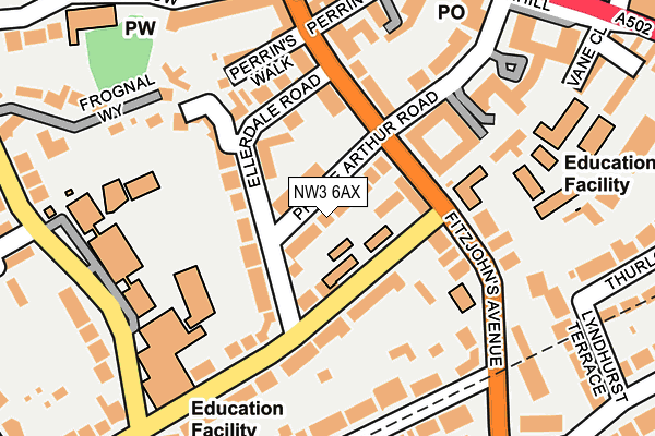 NW3 6AX map - OS OpenMap – Local (Ordnance Survey)