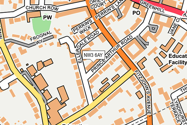 NW3 6AY map - OS OpenMap – Local (Ordnance Survey)