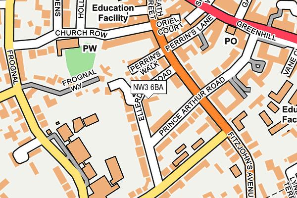 NW3 6BA map - OS OpenMap – Local (Ordnance Survey)
