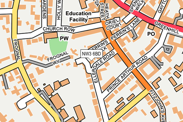 NW3 6BD map - OS OpenMap – Local (Ordnance Survey)