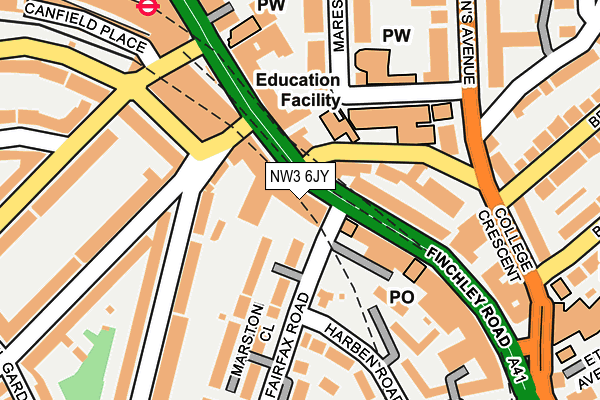 NW3 6JY map - OS OpenMap – Local (Ordnance Survey)