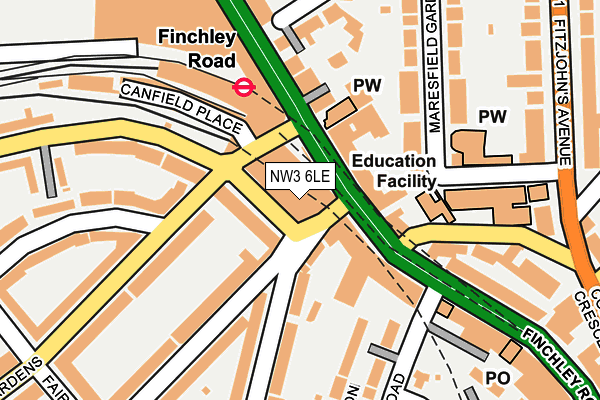 NW3 6LE map - OS OpenMap – Local (Ordnance Survey)
