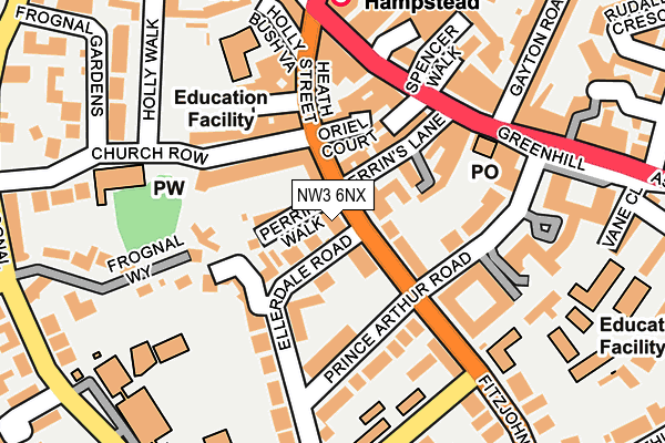 NW3 6NX map - OS OpenMap – Local (Ordnance Survey)