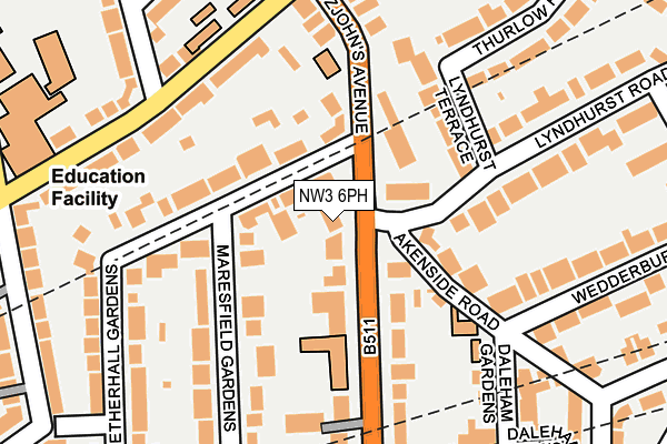 NW3 6PH map - OS OpenMap – Local (Ordnance Survey)