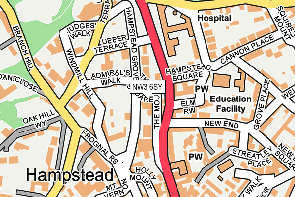 NW3 6SY map - OS OpenMap – Local (Ordnance Survey)