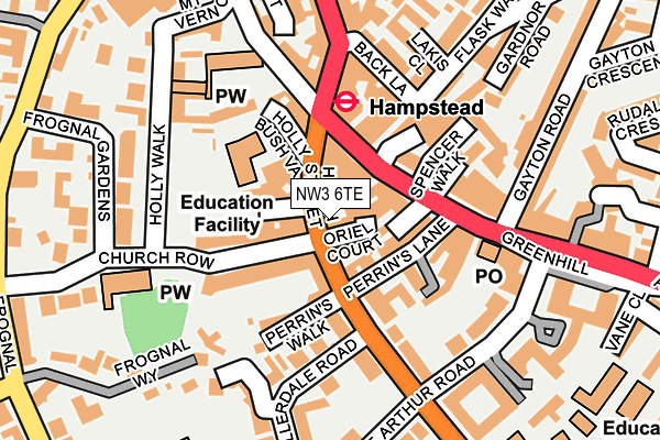 NW3 6TE map - OS OpenMap – Local (Ordnance Survey)