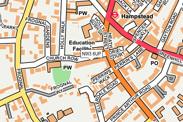 NW3 6UP map - OS OpenMap – Local (Ordnance Survey)