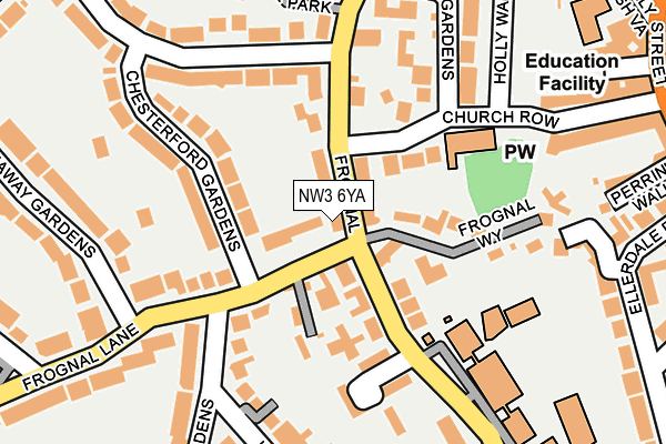 NW3 6YA map - OS OpenMap – Local (Ordnance Survey)
