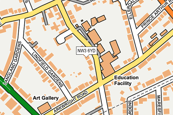 NW3 6YD map - OS OpenMap – Local (Ordnance Survey)