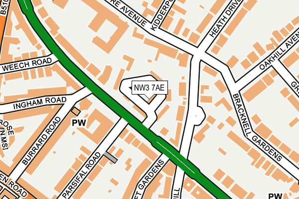 NW3 7AE map - OS OpenMap – Local (Ordnance Survey)