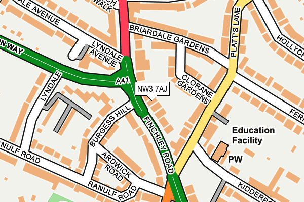 NW3 7AJ map - OS OpenMap – Local (Ordnance Survey)