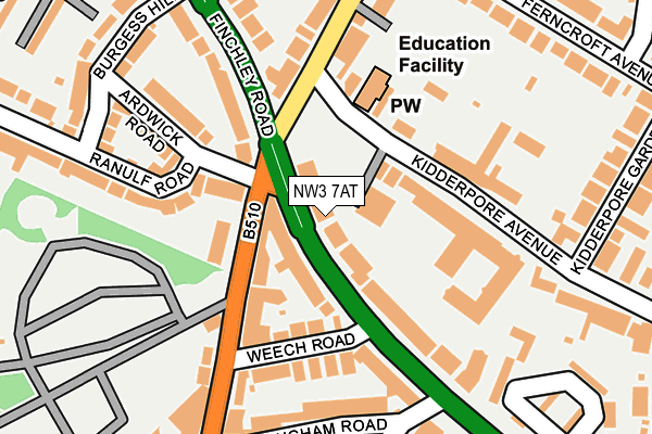 NW3 7AT map - OS OpenMap – Local (Ordnance Survey)