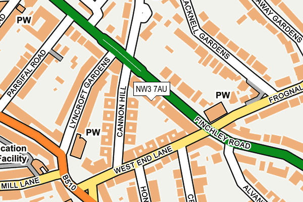 NW3 7AU map - OS OpenMap – Local (Ordnance Survey)