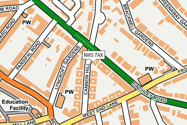 NW3 7AX map - OS OpenMap – Local (Ordnance Survey)