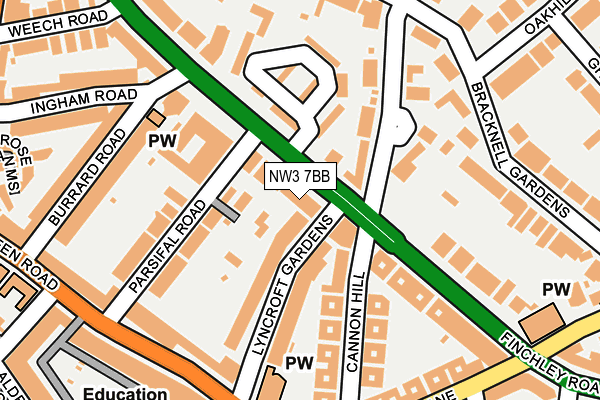 NW3 7BB map - OS OpenMap – Local (Ordnance Survey)