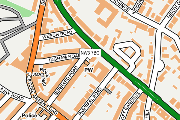 NW3 7BG map - OS OpenMap – Local (Ordnance Survey)