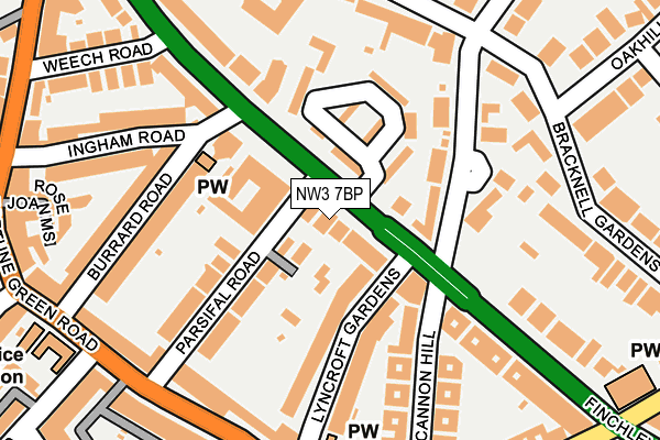 NW3 7BP map - OS OpenMap – Local (Ordnance Survey)