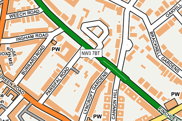 NW3 7BT map - OS OpenMap – Local (Ordnance Survey)