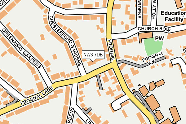 NW3 7DB map - OS OpenMap – Local (Ordnance Survey)