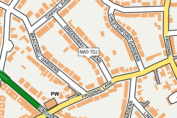 NW3 7DJ map - OS OpenMap – Local (Ordnance Survey)